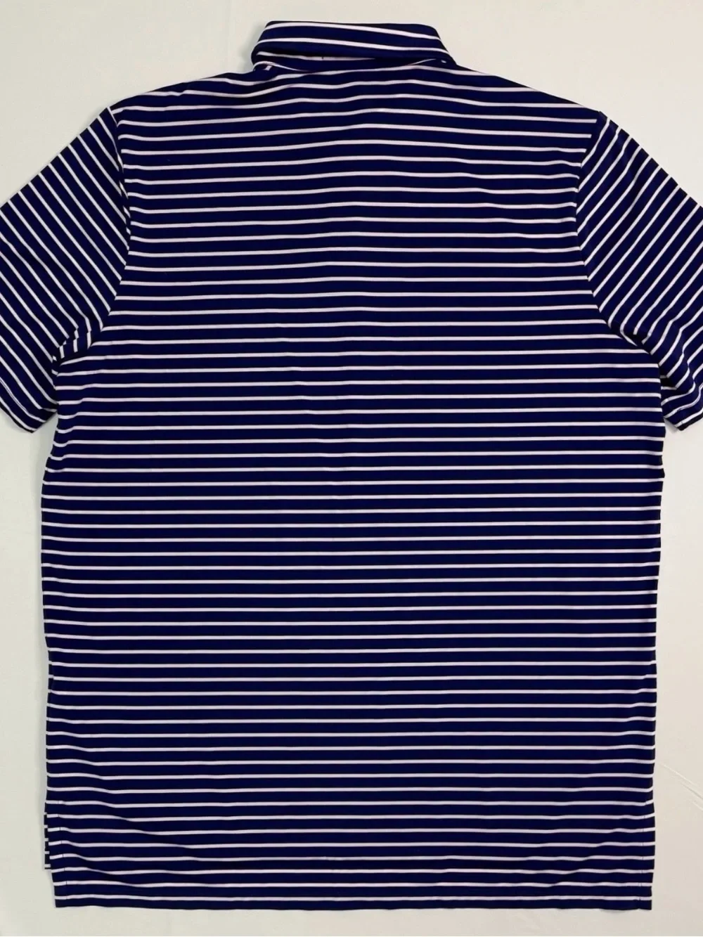 Men’s Ralph Lauren RLX Blue Striped Performance Golf Polo “Floridian” Logo